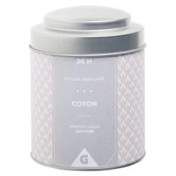 Bougie Parfumée Dans Pot En Métal Gris Senteur Coton 26H