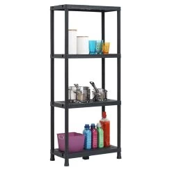 Étagère Plastique Noir 4 Niveaux L60xl30xH138cm 12 Étagère Plastique Noir 4 Niveaux L60xl30xH138cm -Vous ne pouvez pas battre les meubles. 596258