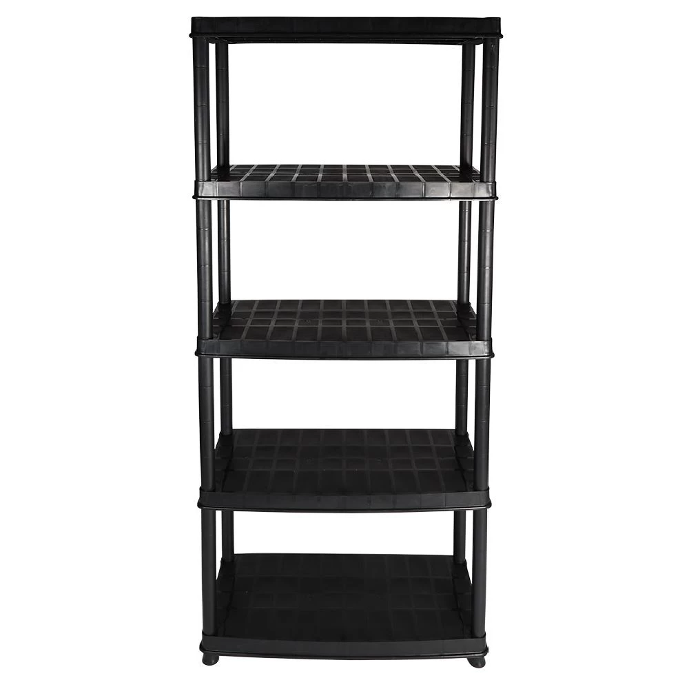 Étagère Plastique Noir 5 Niveaux L71xl35xH180cm 3 Étagère Plastique Noir 5 Niveaux L71xl35xH180cm – Image 3