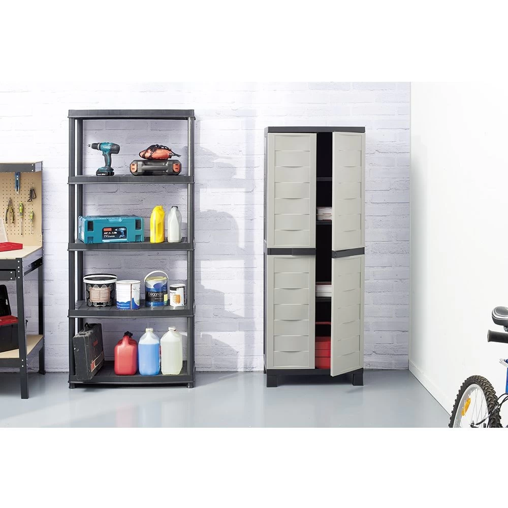 Étagère Plastique Noir 5 Niveaux L71xl35xH180cm 5 Étagère Plastique Noir 5 Niveaux L71xl35xH180cm – Image 5