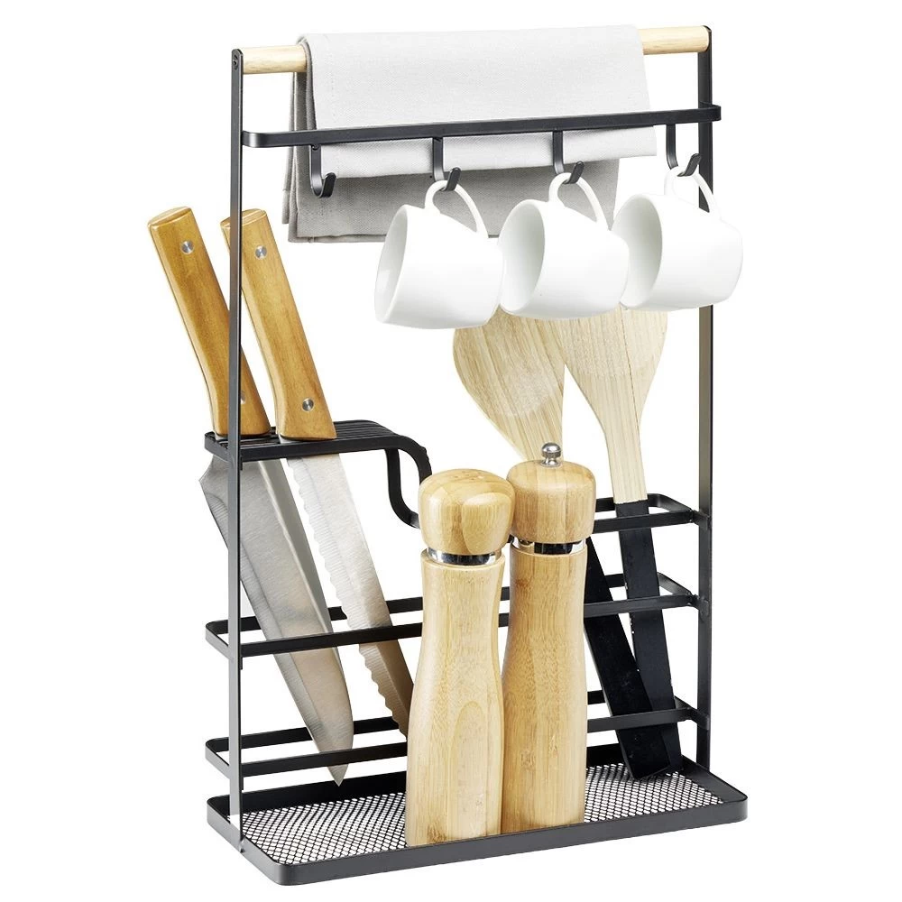 Organiseur De Cuisine Métal Noir 1 Organiseur De Cuisine Métal Noir