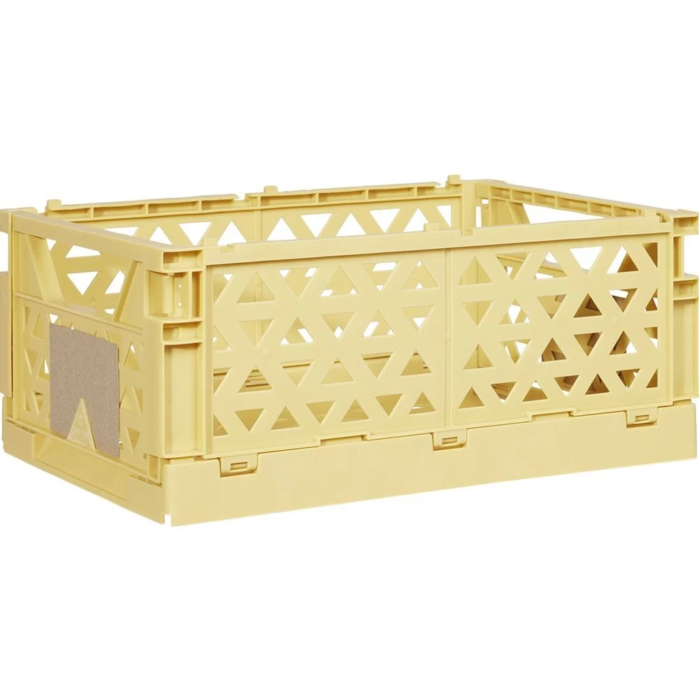 Caisse Pliable Avec Porte-étiquette Jaune L33xl25xH15cm 1 Caisse Pliable Avec Porte-étiquette Jaune L33xl25xH15cm