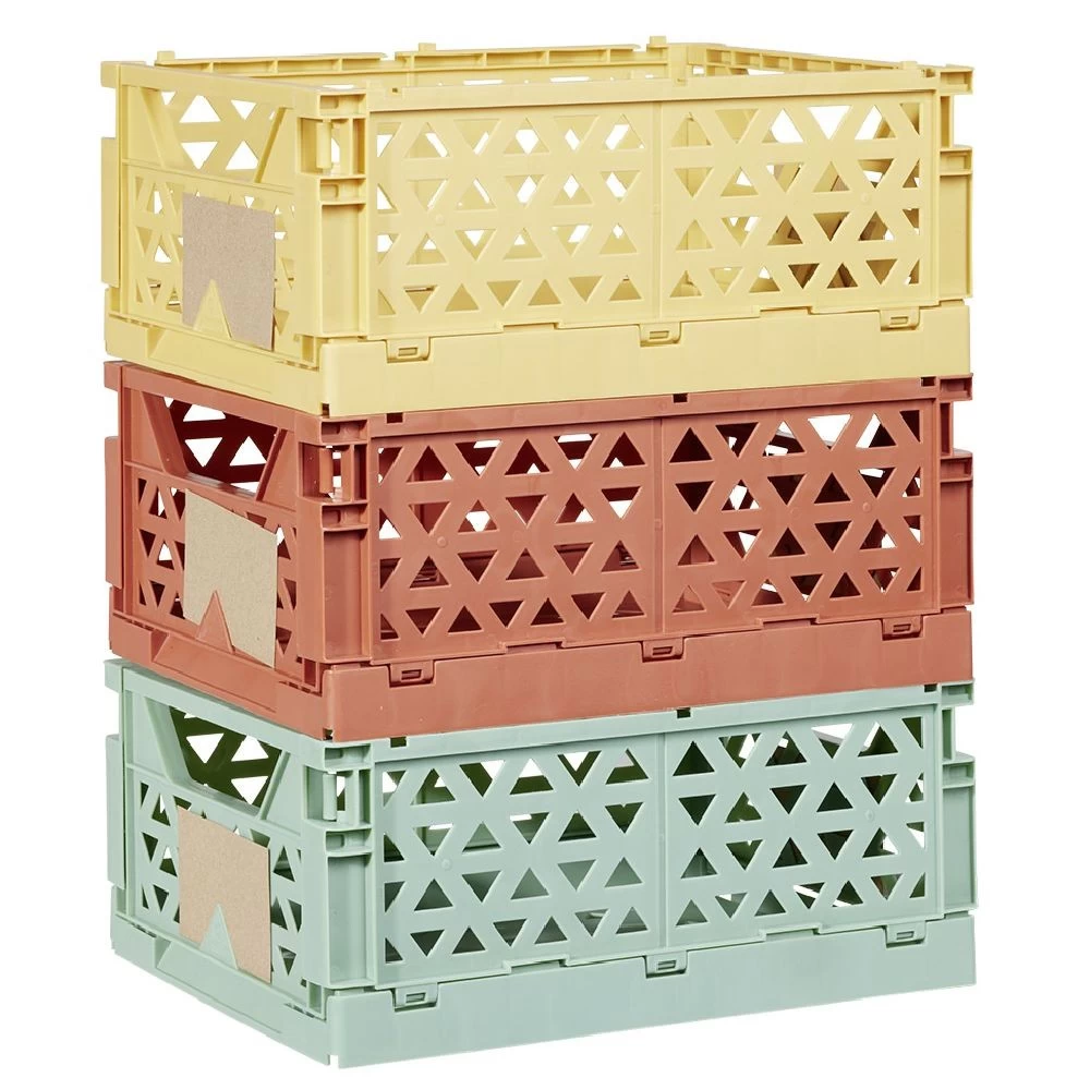 Caisse Pliable Avec Porte-étiquette Jaune L33xl25xH15cm 3 Caisse Pliable Avec Porte-étiquette Jaune L33xl25xH15cm – Image 3