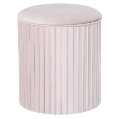 Pouf Avec Coffre Intégré Morgane Rose Et Doré