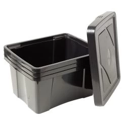 Box Plastique Noir 30L X3