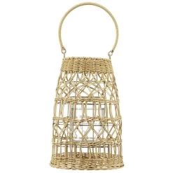 Lanterne Tressée Marron Naturel H31 Cm