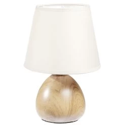 Lampe Céramique Effet Bois Cérusé 17x17xH26,5cm