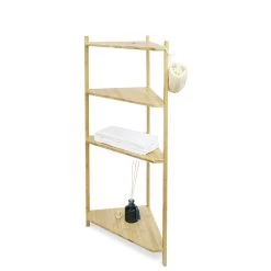 Étagère D'angle Bambou 4 Niveaux