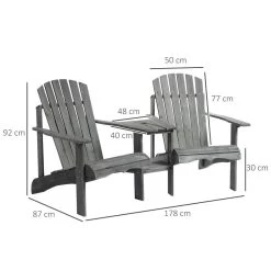 Fauteuils De Jardin Adirondack Avec Table Basse, Espace Insertion Parasol, étagère Bois Sapin Pré-huilé Peint Gris -Vous ne pouvez pas battre les meubles. 5df9827e66eb606f3292a2899c5677c8 none b855760ccab4d4d92c8d576492c2a10c b855760