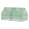 Mini Serre De Jardin Serre à Tomates Double Bâche 180L X 90l X 90H Cm Acier PE PVC 2 Fenêtres Avec Zip Enroulables Vert