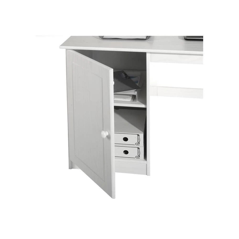 Bureau En Pin MANAGER Lasuré Blanc 3 Bureau En Pin MANAGER Lasuré Blanc – Image 3