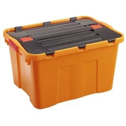 Box De Rangement Bricolage Avec Couvercle à Double Rabat 34L X2