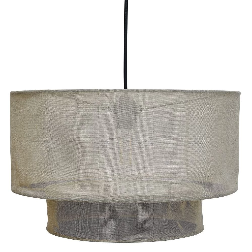 Suspension Avec Abat-jour En Lin Beige Ø40 Cm 2 Suspension Avec Abat-jour En Lin Beige Ø40 Cm – Image 2