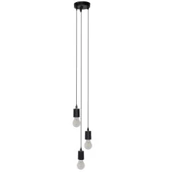 Suspension 3 Douilles Métal Noir Ø12xH100 Cm