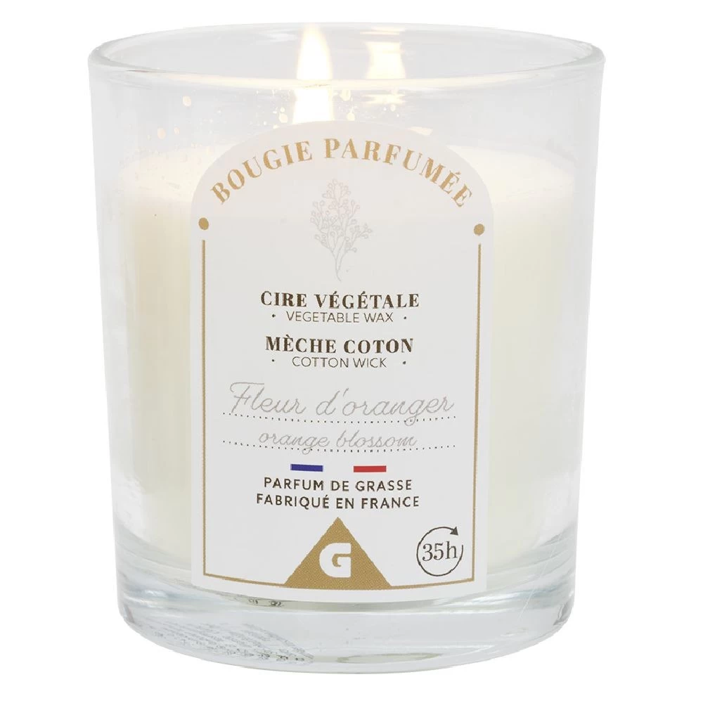 Bougie Orange Dans Verre Senteur Figues Ø7xH8cm 2 Bougie Orange Dans Verre Senteur Figues Ø7xH8cm – Image 2