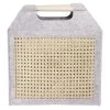 Panière Feutrine Et Bambou Grise Moyen Modèle 42x14xH38cm