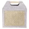 Panière Feutrine Et Bambou Grise Petit Modèle 37x10,5xH33,5cm