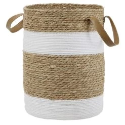 Panière Ronde En Jute Naturel Bandes Blanches Ø30xH40 Cm - LENA 13 Panière Ronde En Jute Naturel Bandes Blanches Ø30xH40 Cm - LENA -Vous ne pouvez pas battre les meubles. 601636 morePictures 02