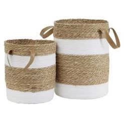 Panière Ronde En Jute Naturel Bandes Blanches Ø30xH40 Cm - LENA 11 Panière Ronde En Jute Naturel Bandes Blanches Ø30xH40 Cm - LENA -Vous ne pouvez pas battre les meubles. 601636 morePictures 05