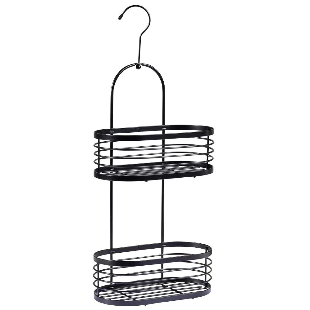 Serviteur De Douche 2 Niveaux Métal Noir 1 Serviteur De Douche 2 Niveaux Métal Noir