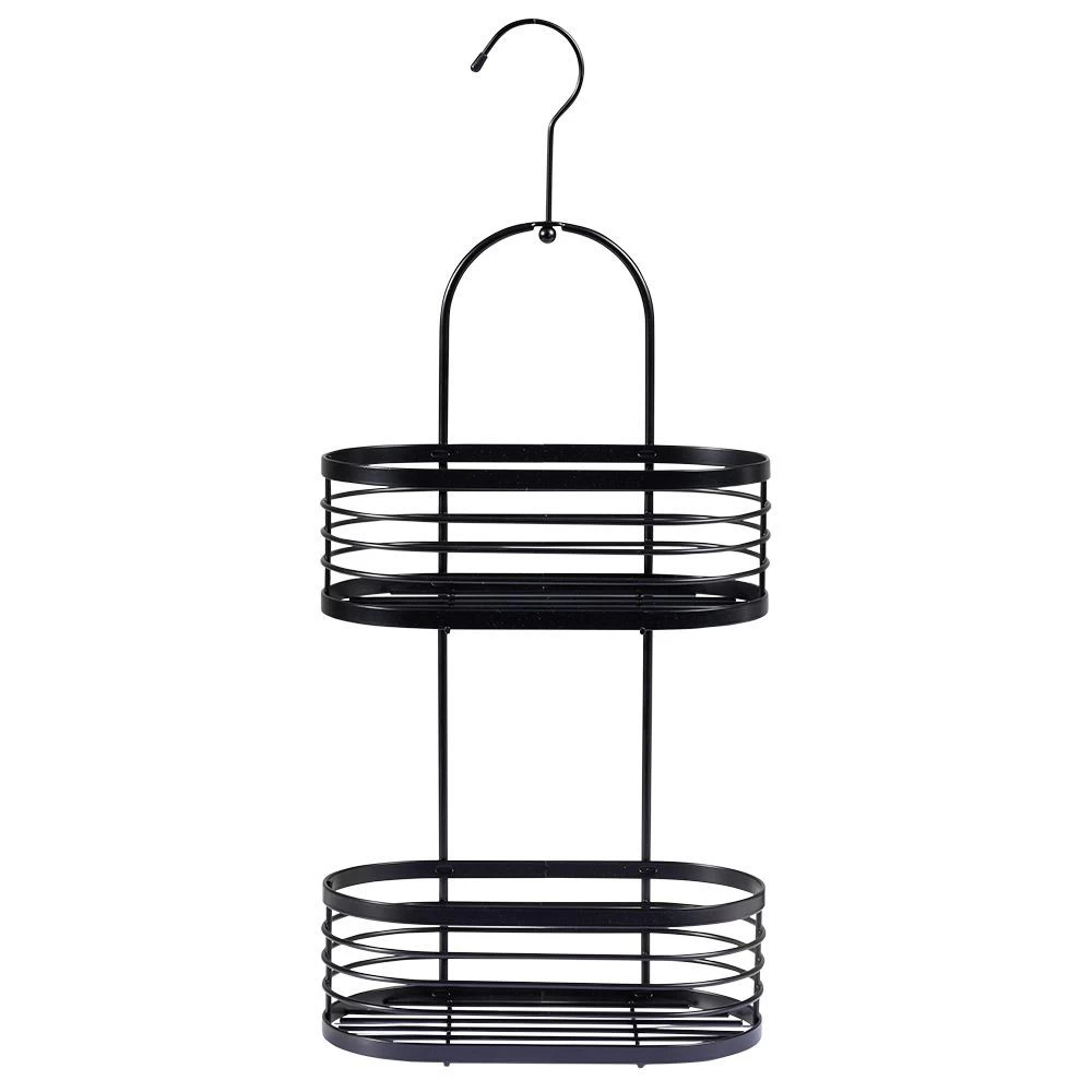 Serviteur De Douche 2 Niveaux Métal Noir 2 Serviteur De Douche 2 Niveaux Métal Noir – Image 2