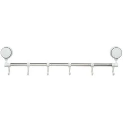 Barre Porte Serviettes à Ventouses 6 Crochets L.60 Cm