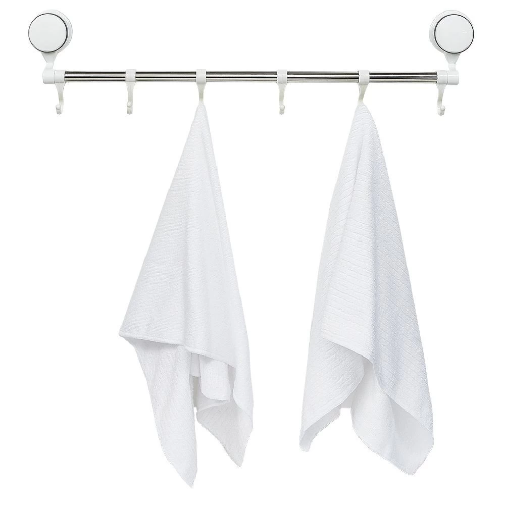 Barre Porte Serviettes à Ventouses 6 Crochets L.60 Cm 3 Barre Porte Serviettes à Ventouses 6 Crochets L.60 Cm – Image 3