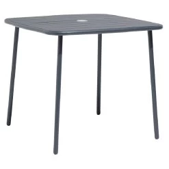 Table De Jardin Fun 2 Personnes Métal Gris 80x80xH72cm