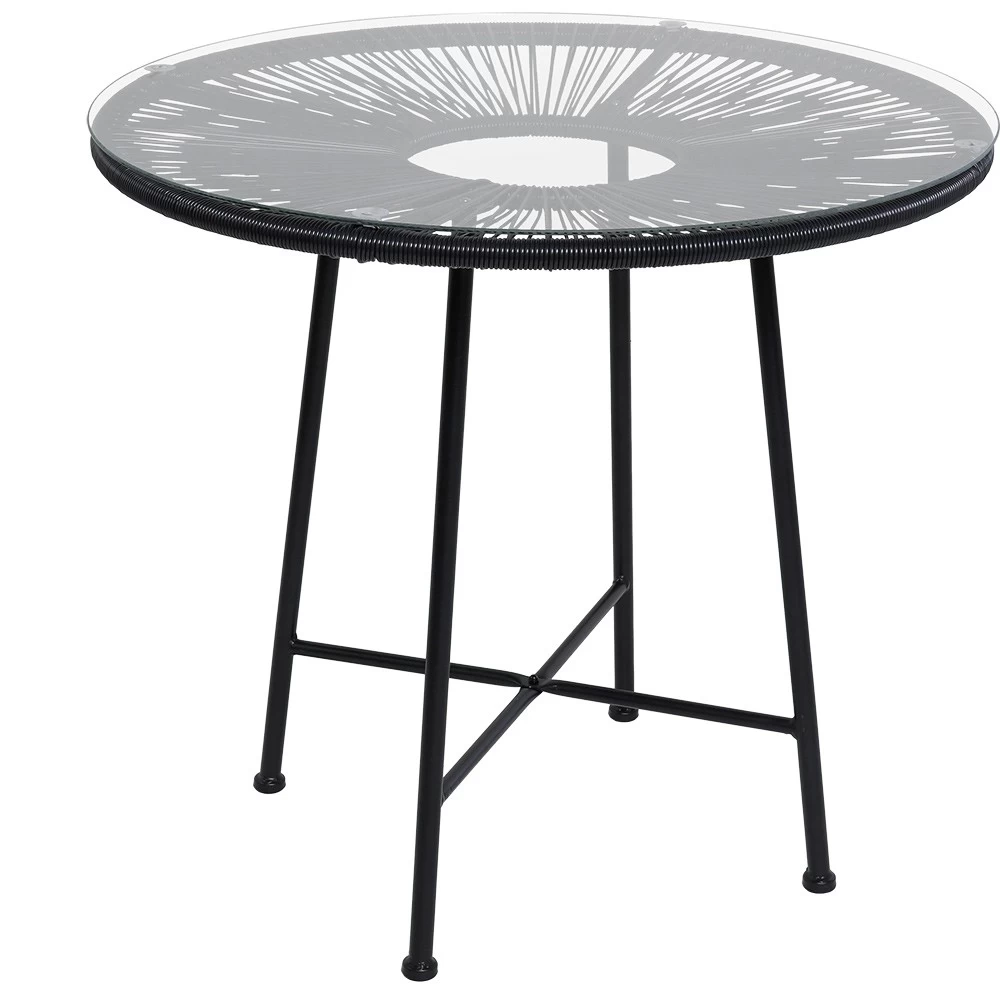 Table De Jardin URBAN 2/4 Personnes Noir Ø85xH76cm 2 Table De Jardin URBAN 2/4 Personnes Noir Ø85xH76cm – Image 2