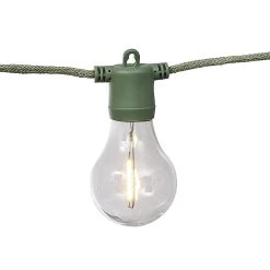 Guirlande Ampoule 10 LEDs Blanc Chaud Corde Verte 4,5 M