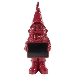 Nain De Jardin Avec Pancarte Craie Uni Rouge H30cm