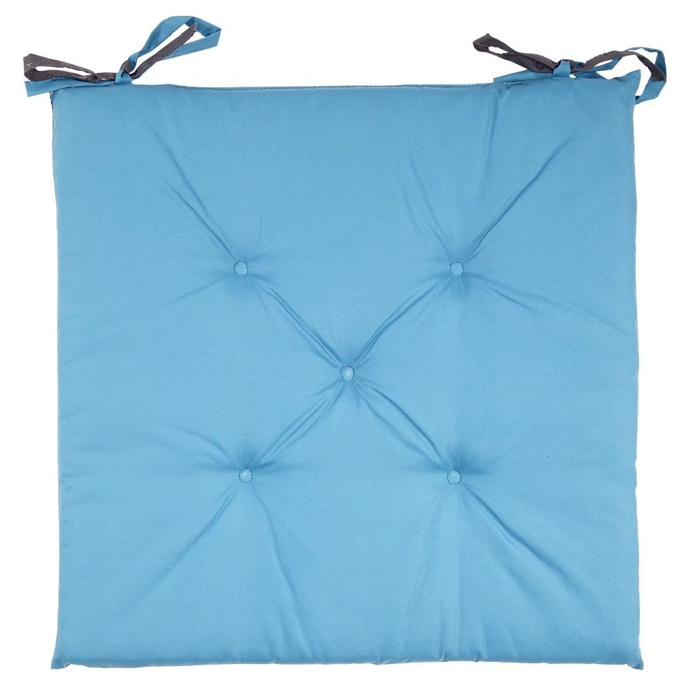 Galette De Chaise De Jardin Réversible Uni Vert Biface Bleu 3 Galette De Chaise De Jardin Réversible Uni Vert Biface Bleu – Image 3