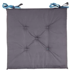 Galette De Chaise De Jardin Réversible Uni Vert Biface Bleu