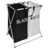 Panière à Linge De Tri Blanc Noir