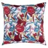 Coussin D'extérieur Motif Feuillage Et Grenade Rouge Et Bleu 40x40cm