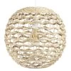 Suspension Boule Jacinthe D'eau Tressée Beige Ø39xH37cm