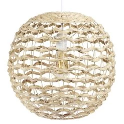 Suspension Boule Jacinthe D'eau Tressée Beige Ø39xH37cm