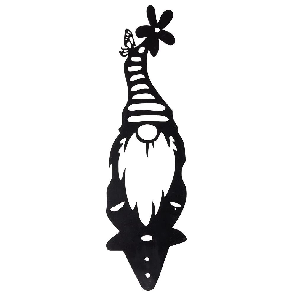 Nain De Jardin En Métal Ajouré Noir à Planter H50cm 3 Nain De Jardin En Métal Ajouré Noir à Planter H50cm – Image 3