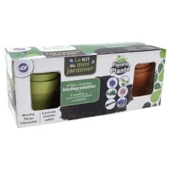Le Kit Du Mini Jardinier Pour Plantes Avec Pots En Bambou Et Substrat