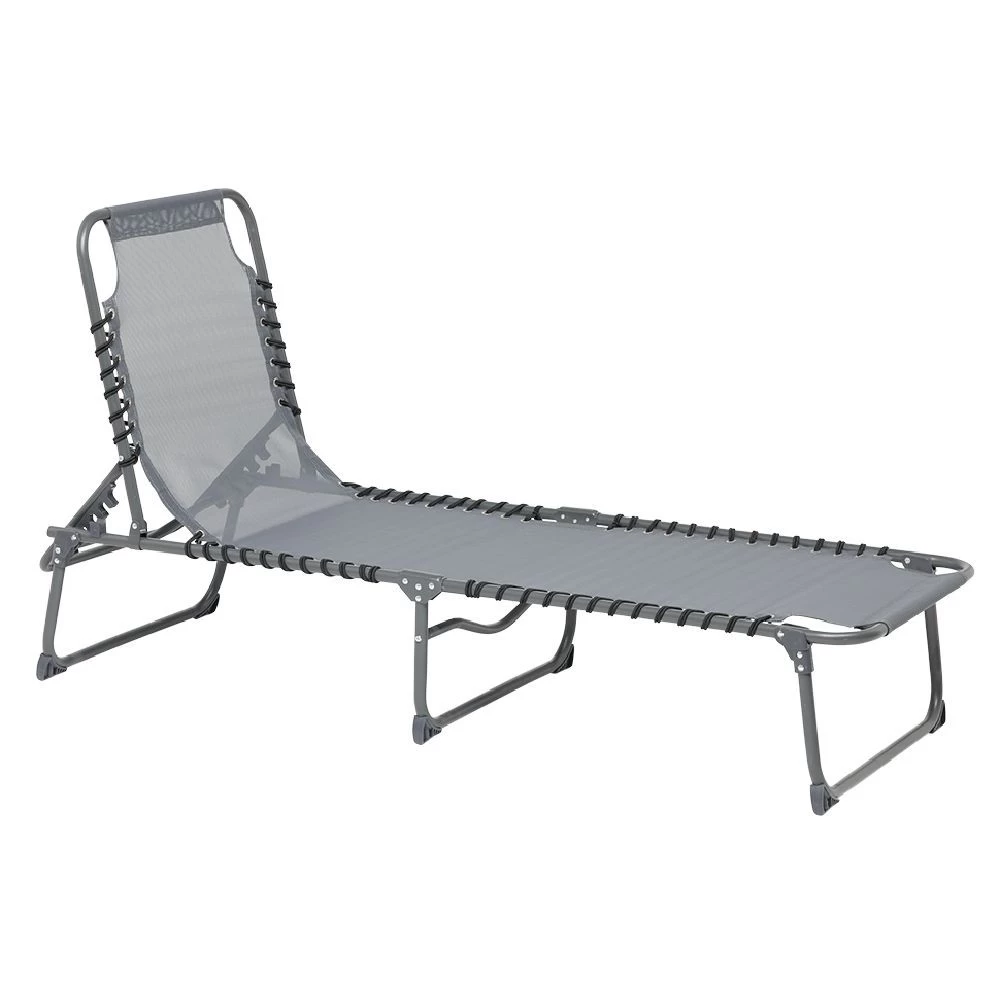 Lit De Camp Pliant Gris 190x60xH30 Cm 1 Lit De Camp Pliant Gris 190x60xH30 Cm