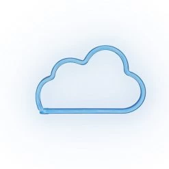 Lampe Néon LED Forme Nuage Bleu à Suspendre L18,3xH29,5cm