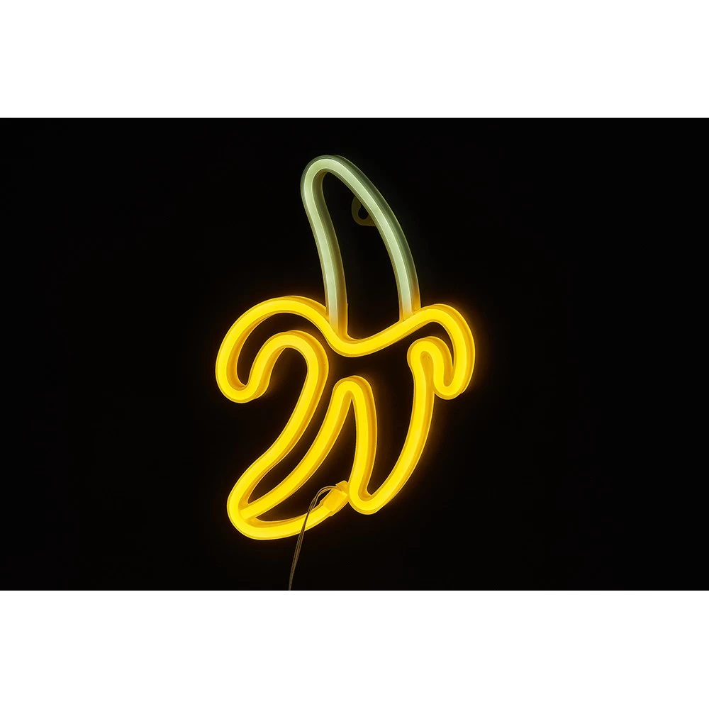 Lampe Néon LED Forme Banane Jaune à Suspendre L19xH28,5cm 1 Lampe Néon LED Forme Banane Jaune à Suspendre L19xH28,5cm