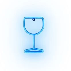 Lampe Néon LED Forme Verre à Pied Bleu à Suspendre L19xH28,5cm -Vous ne pouvez pas battre les meubles. 603539 morePictures 01