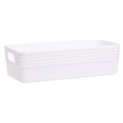 Boîte Plastique Blanc 25x11xH7cm
