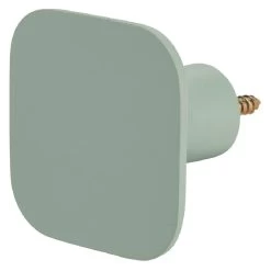 Patère Murale Carrée Vert Sauge Polyrésine 7x7cm