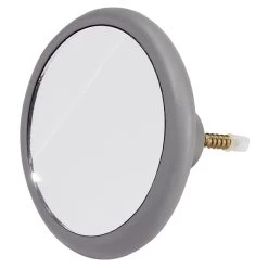 Patère Murale Ronde Miroir Avec Contour Gris Ø10cm