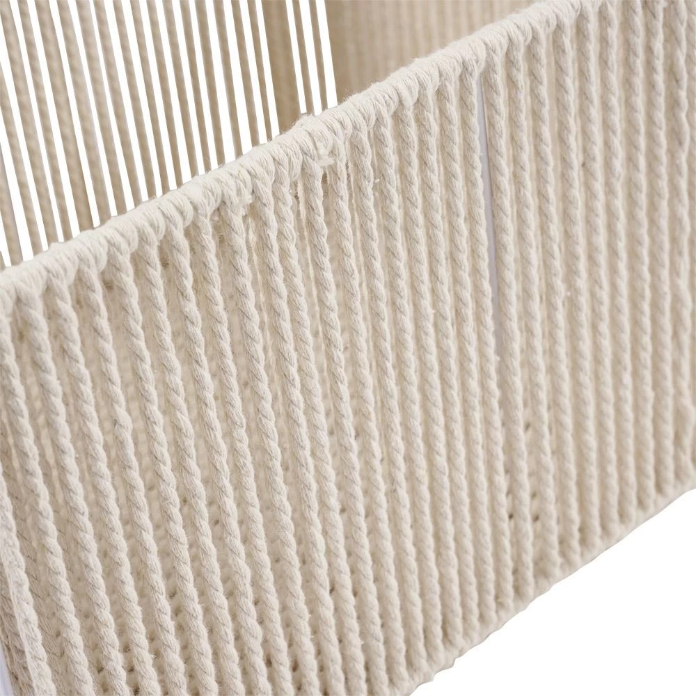 Panière Ajouré Acier Et Conton Beige - 30x20xH15cm Taille S 4 Panière Ajouré Acier Et Conton Beige - 30x20xH15cm Taille S – Image 4