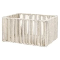 Panière Ajouré Acier Et Conton Beige - 35x25xH18cm Taille M -Vous ne pouvez pas battre les meubles. 605050