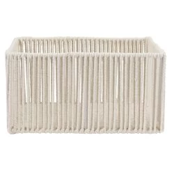 Panière Ajouré Acier Et Conton Beige - 35x25xH18cm Taille M