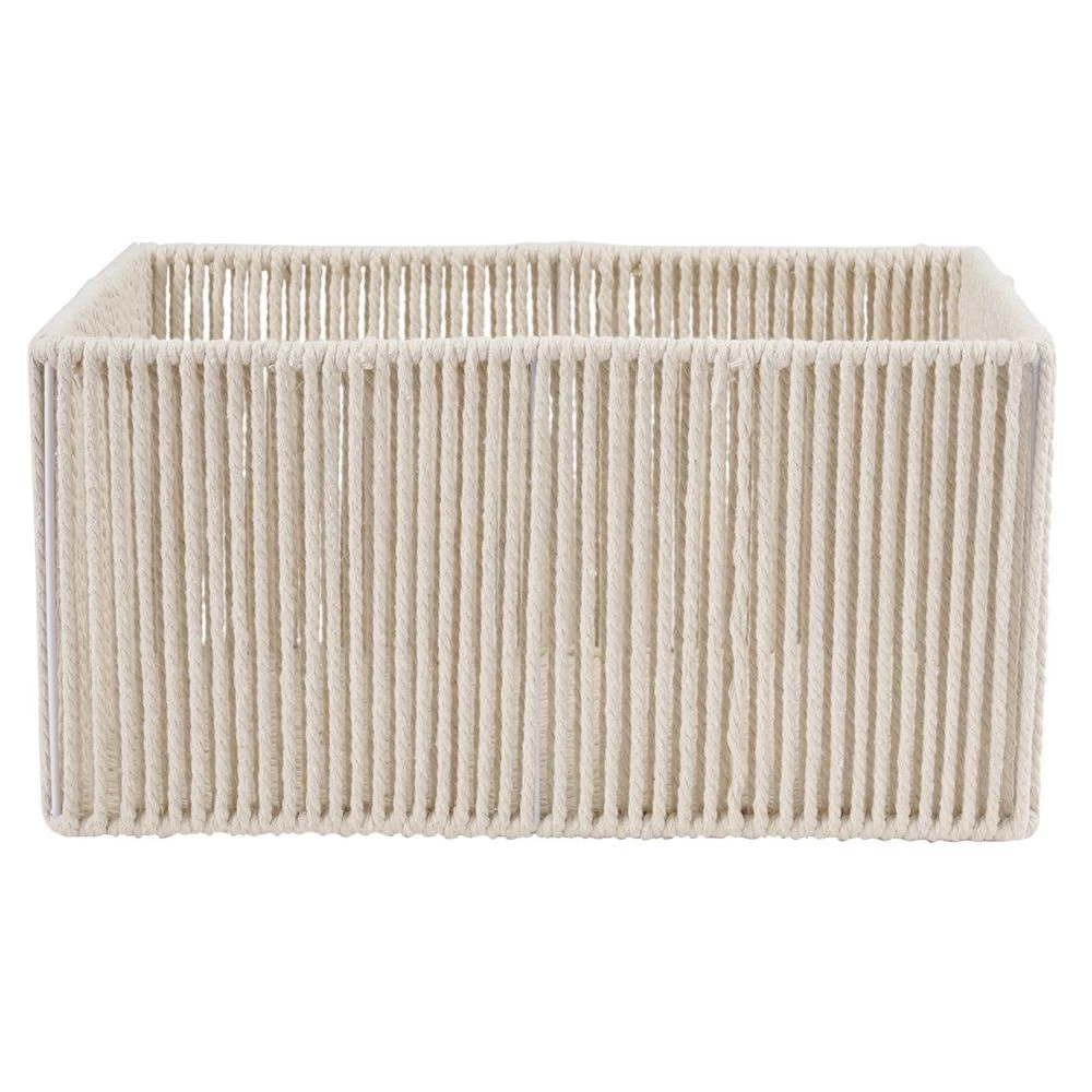 Panière Ajouré Acier Et Conton Beige - 40x30xH20cm Taille L 3 Panière Ajouré Acier Et Conton Beige - 40x30xH20cm Taille L – Image 3